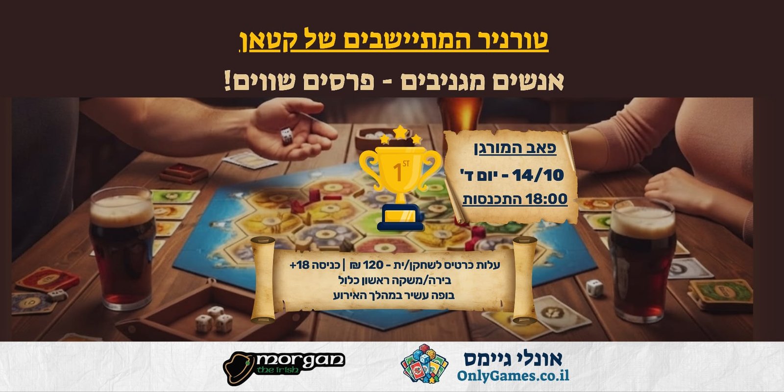 פוסטר טורניר המתיישבים של קטאן בפאב המורגן, פרסים שווים